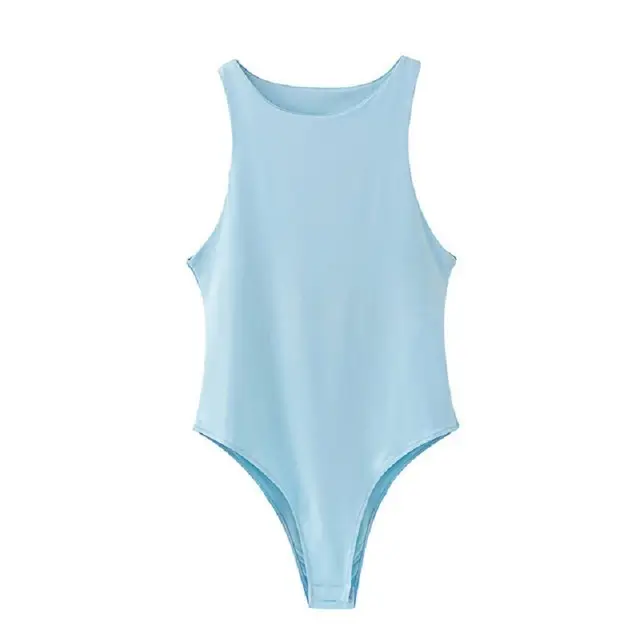 Women's Sleeveless Strapless Jersey Body Suit Solid Color - Image 4