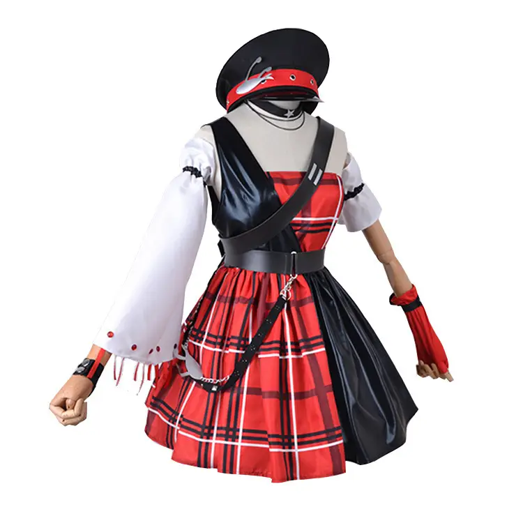 Xiao Qiao Zhou Yu Valentine Cosplay Dress Red Plaid Skirt - Image 7