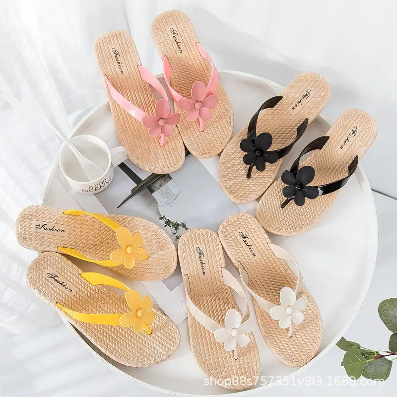 Women's Pink Floral Korean Sandals All Season Comfortable