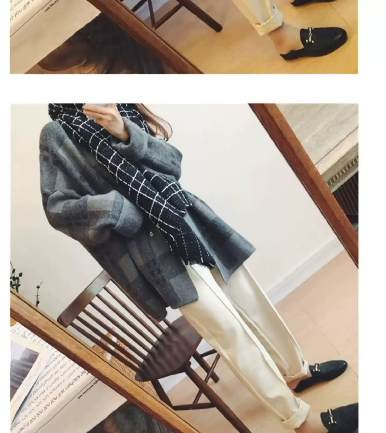 Women Woolen Carrot Pants Spring Autumn 2025 Beige — feature 17