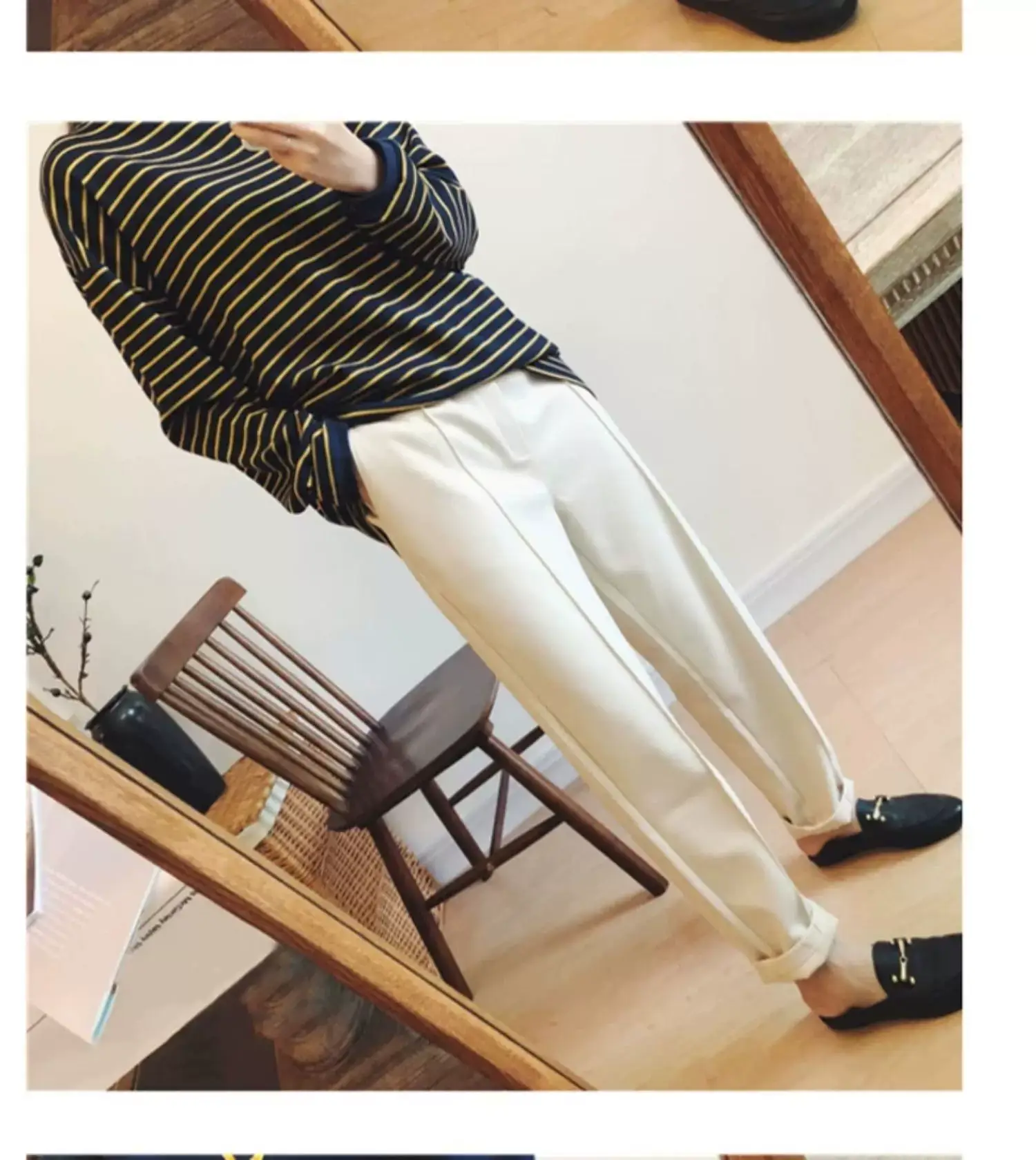Women Woolen Carrot Pants Spring Autumn 2025 Beige — feature 19