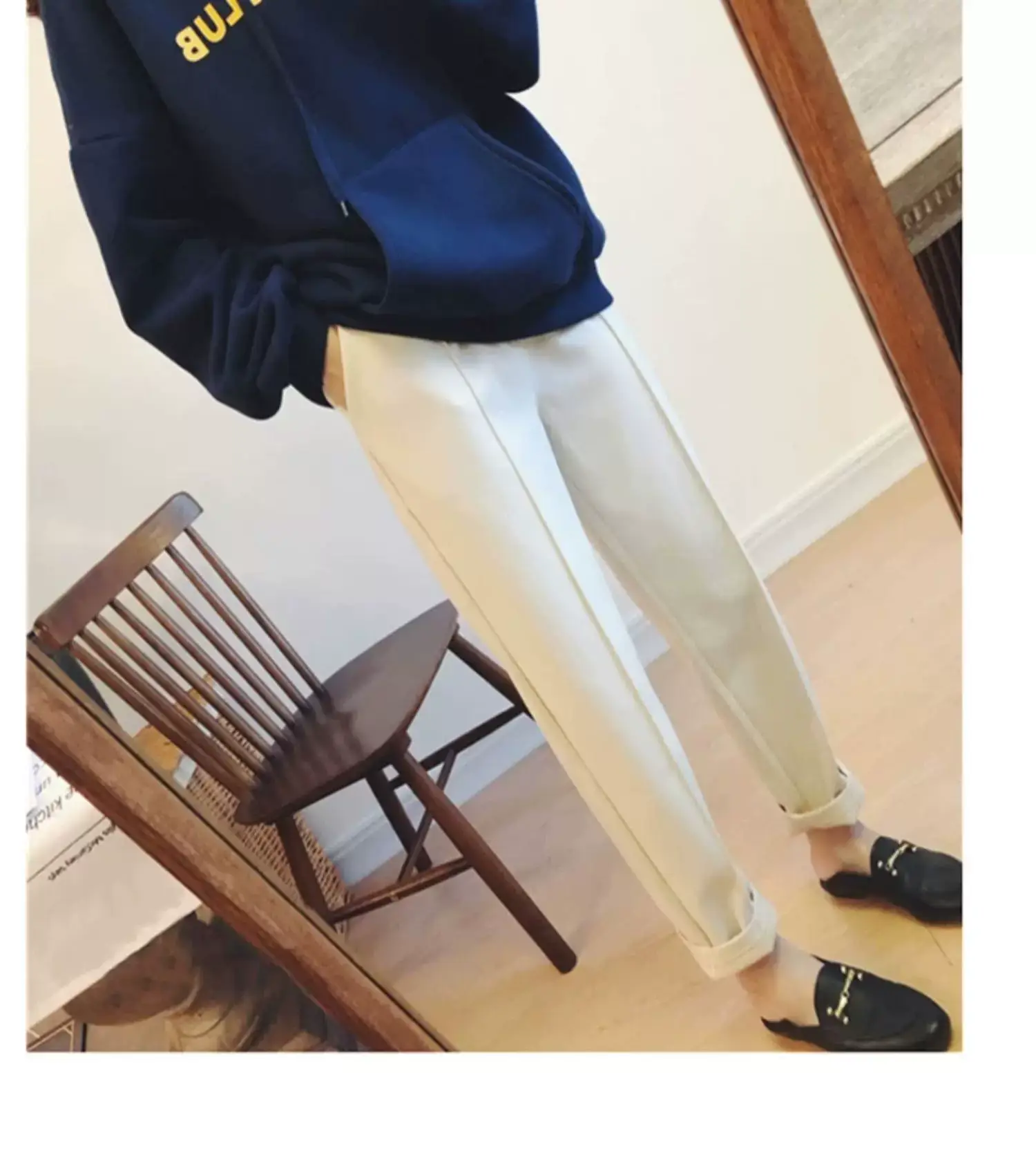 Women Woolen Carrot Pants Spring Autumn 2025 Beige — feature 20