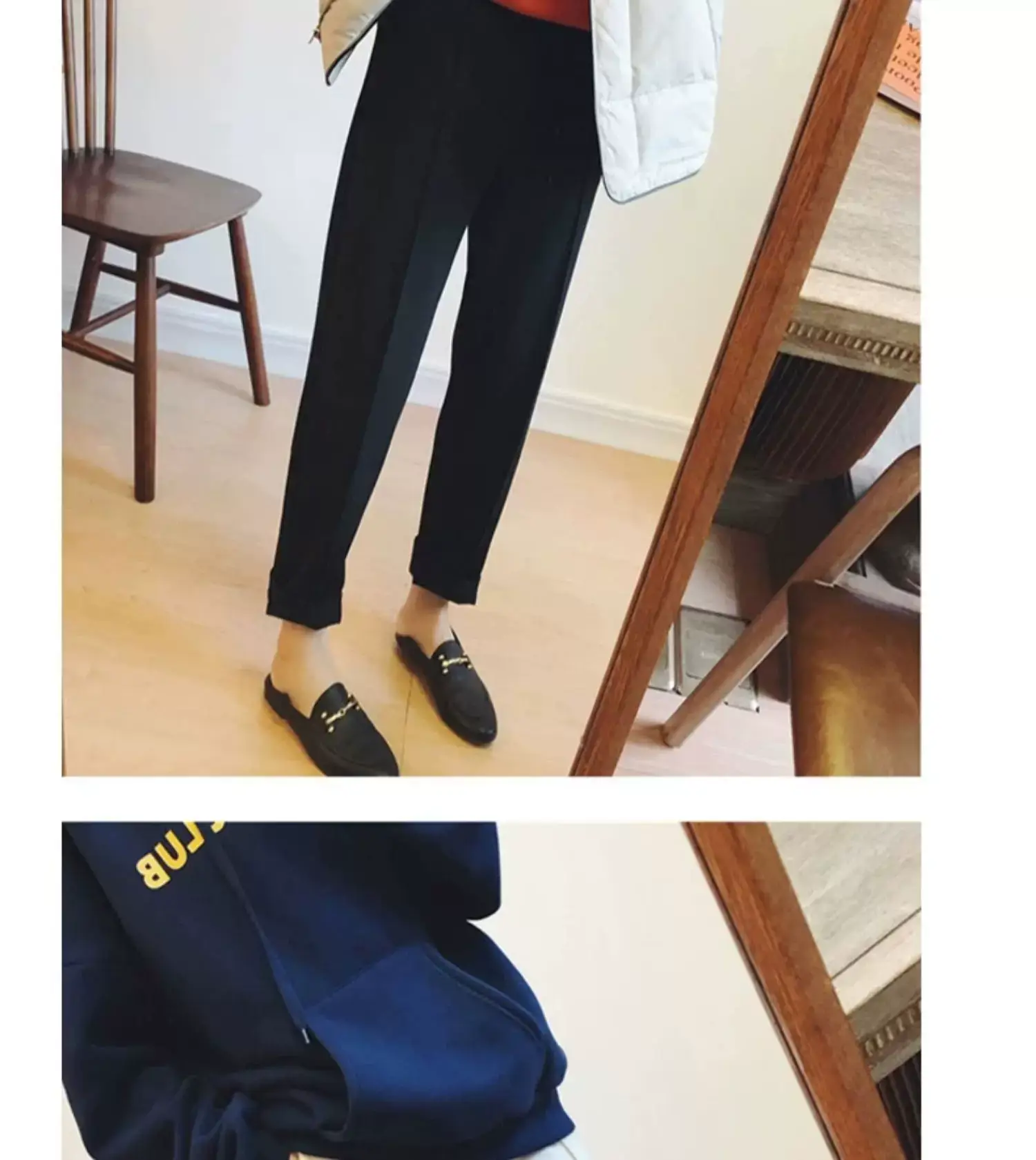 Women Woolen Carrot Pants Spring Autumn 2025 Beige — feature 6