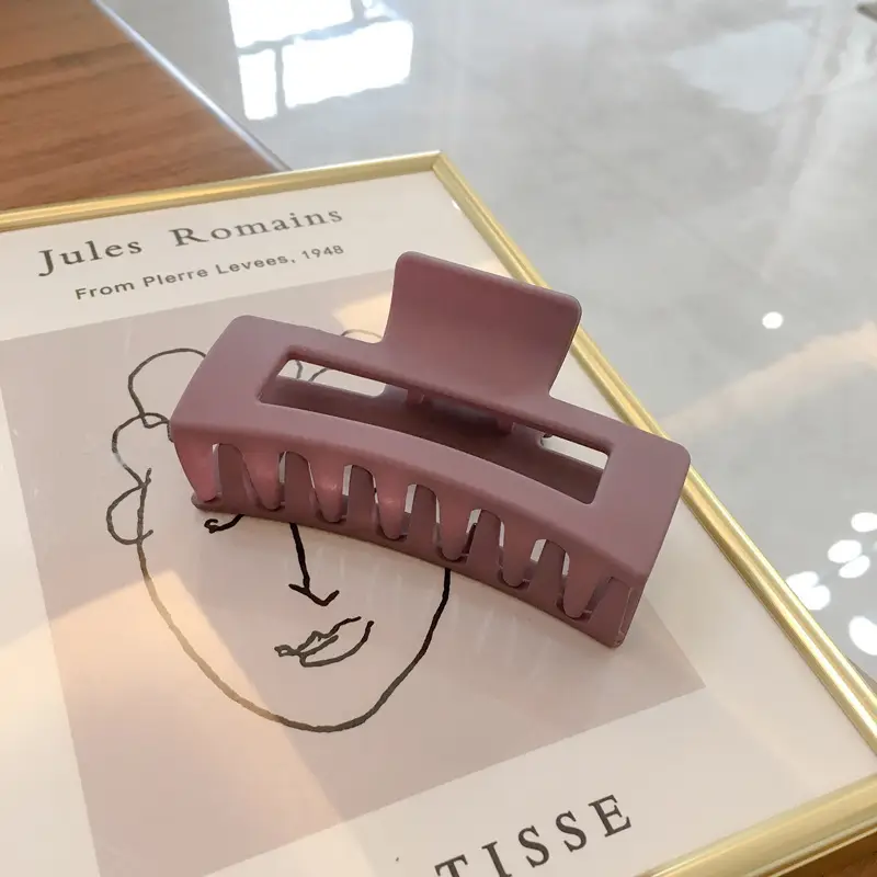 Frosted Square Hair Clip Women's Head