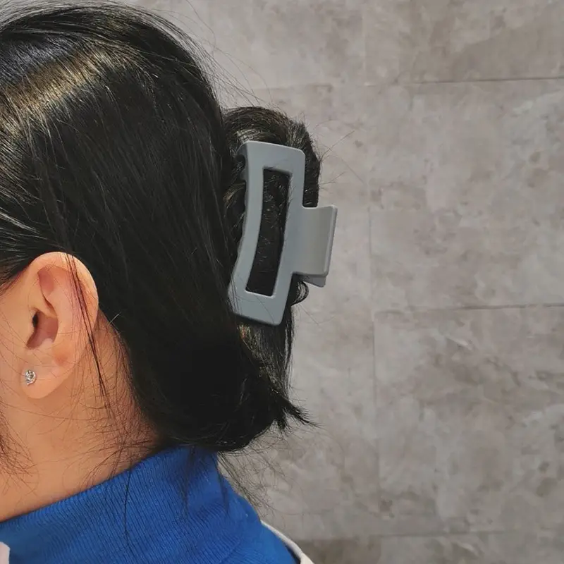 Frosted Square Hair Clip Women's Head