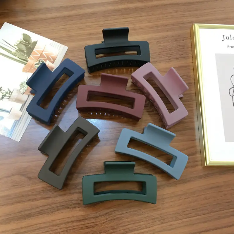 Frosted Square Hair Clip Women's Head
