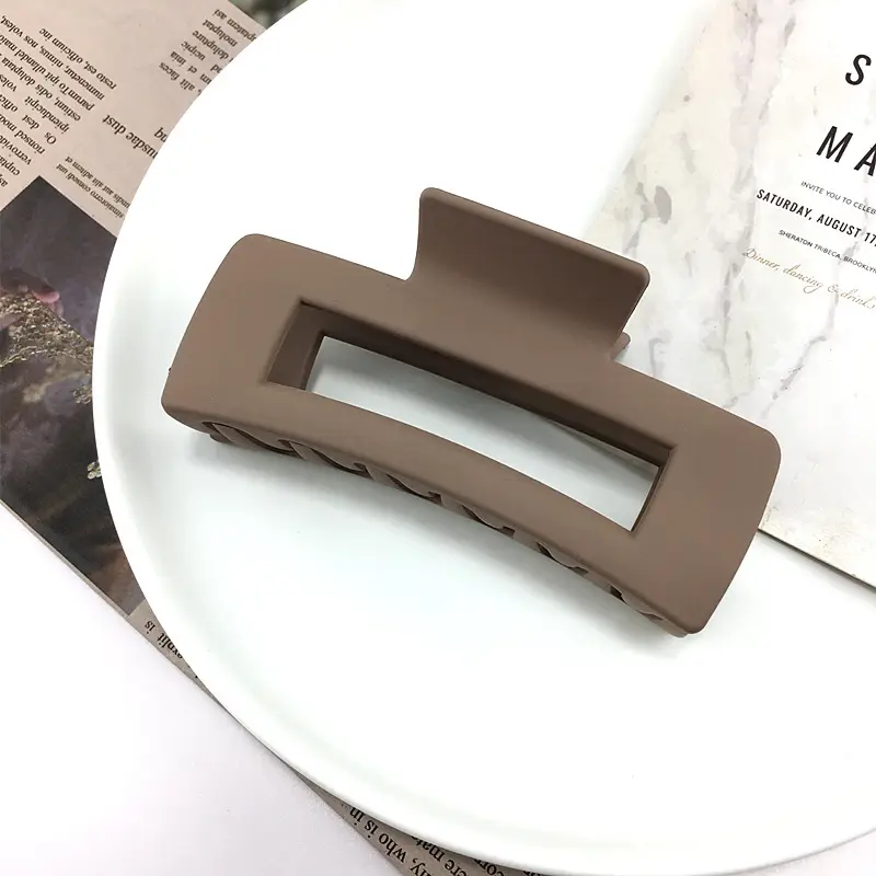 Frosted Square Hair Clip Women's Head