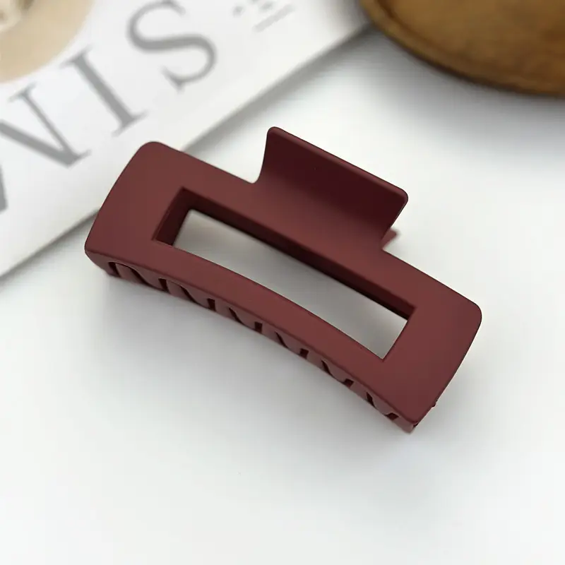 Frosted Square Hair Clip Women's Head