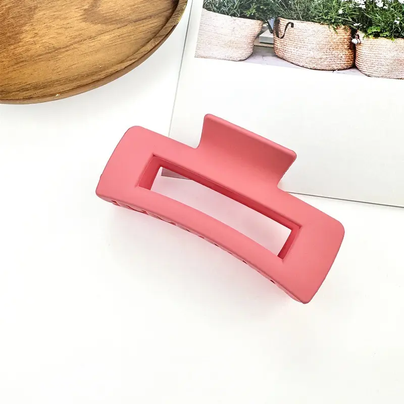 Frosted Square Hair Clip Women's Head