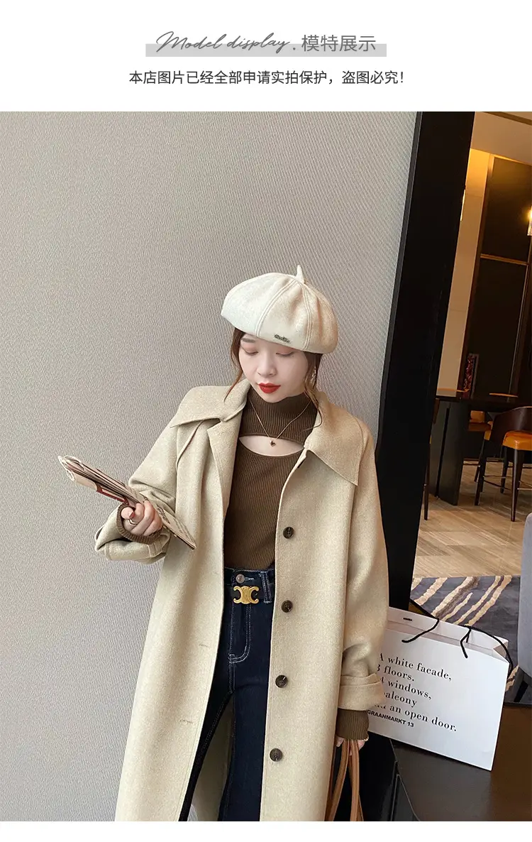 Women's Knitted Half Turtleneck Sweater Top Olive Green — feature 15