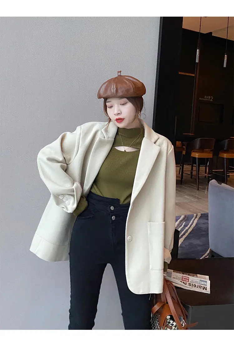 Women's Knitted Half Turtleneck Sweater Top Olive Green — feature 23