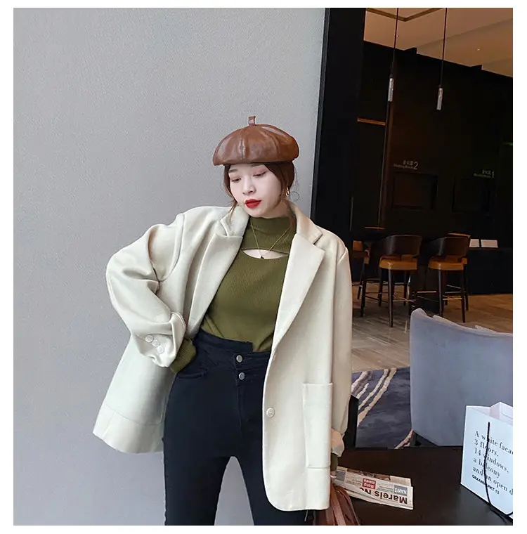 Women's Knitted Half Turtleneck Sweater Top Olive Green — feature 8