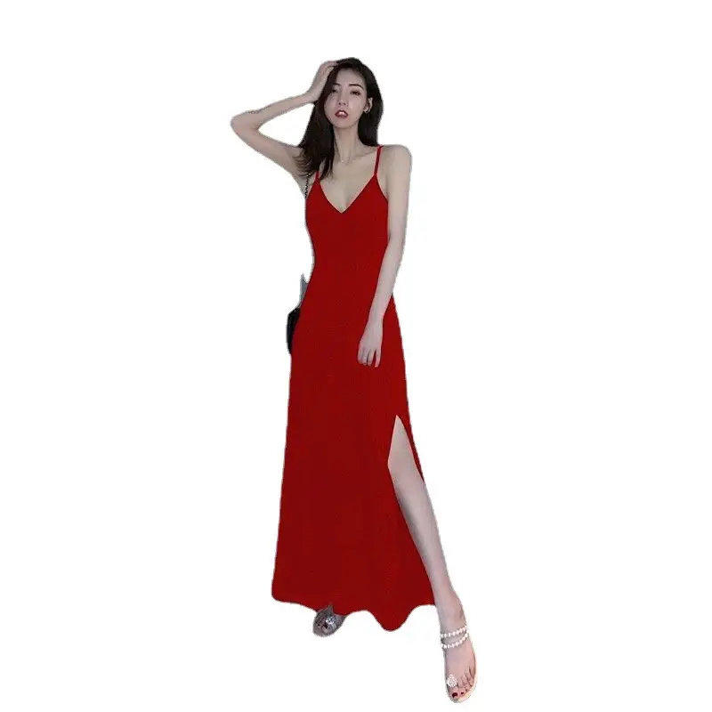 Korean Style Split V Neck Dress for Women - Image 8