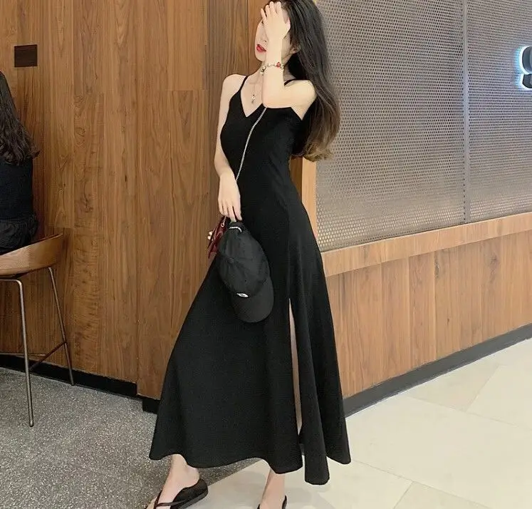 Korean Style Split V Neck Dress for Women — feature 5