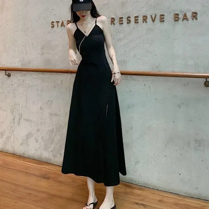 Korean Style Split V Neck Dress for Women — feature 7