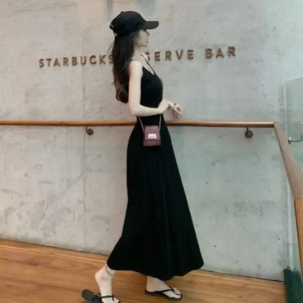Korean Style Split V Neck Dress for Women — feature 9