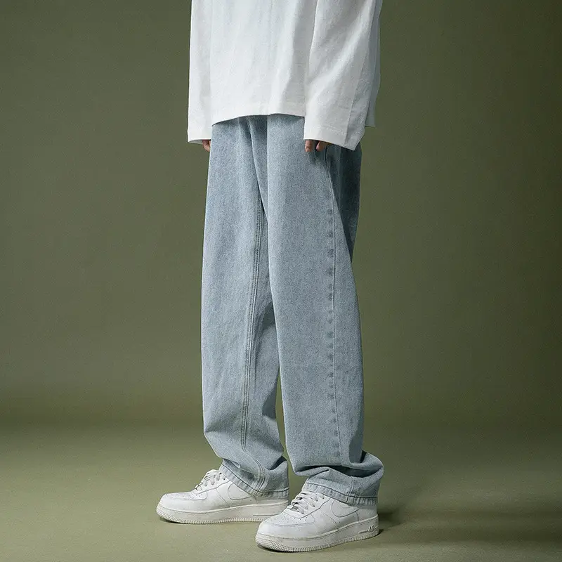 Men 2021 Wide Leg Jeans with Pendant
