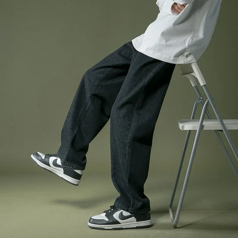 Men 2021 Wide Leg Jeans with Pendant