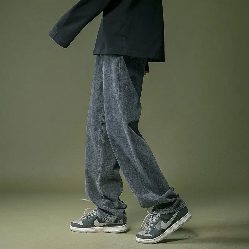 Men 2021 Wide Leg Jeans with Pendant