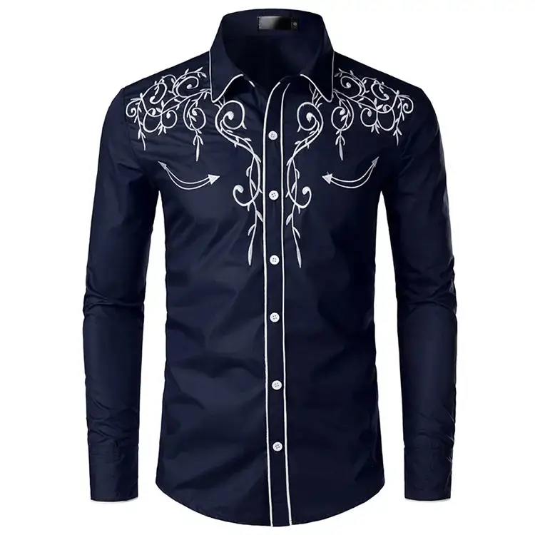 Men 3D Geometric Print Long Sleeve Shirt Black Gold - Image 30