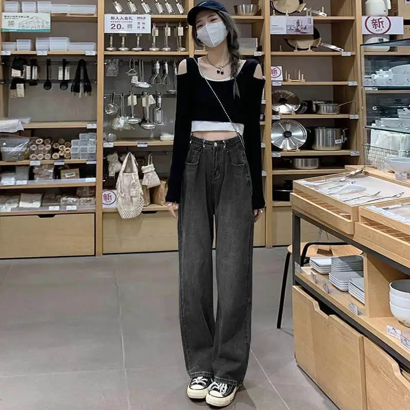 Women Wide Leg Jeans Spring Wear Loose Slimming Dad Pants - Image 7