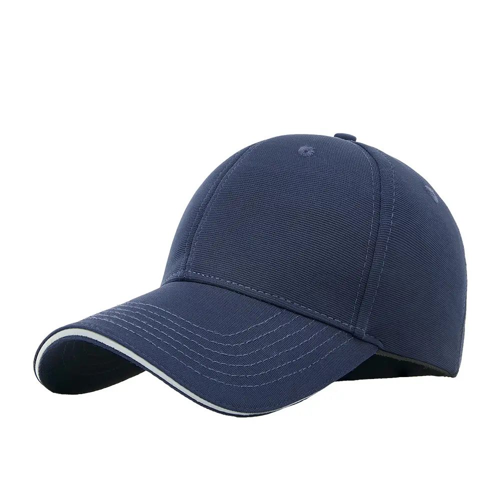 Men's Dark Blue Baseball Cap with Reflective Trim - Image 9