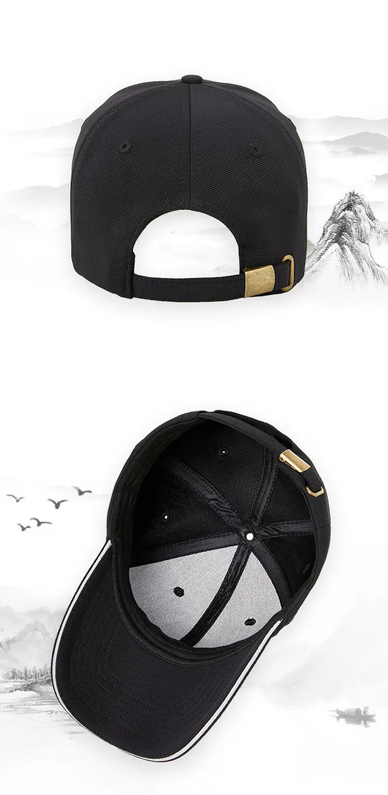 Men's Dark Blue Baseball Cap with Reflective Trim — feature 13