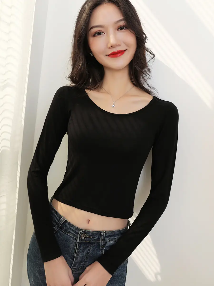 2025 Autumn Women's Navel T-Shirt Long Sleeve Yoga Top - Image 8