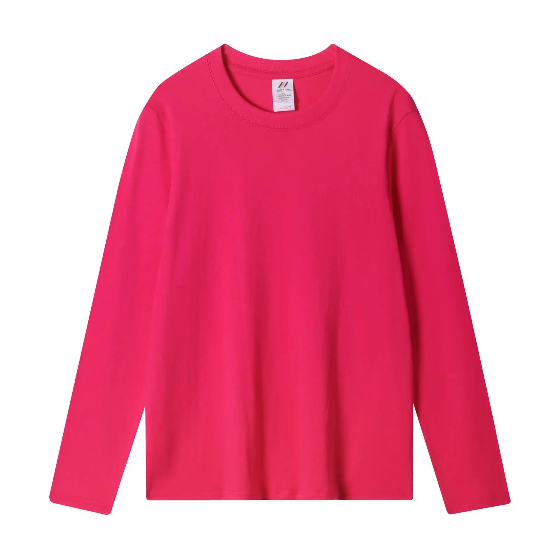 Men Women Cotton Loose Crewneck T-Shirt Solid Beige - Image 10