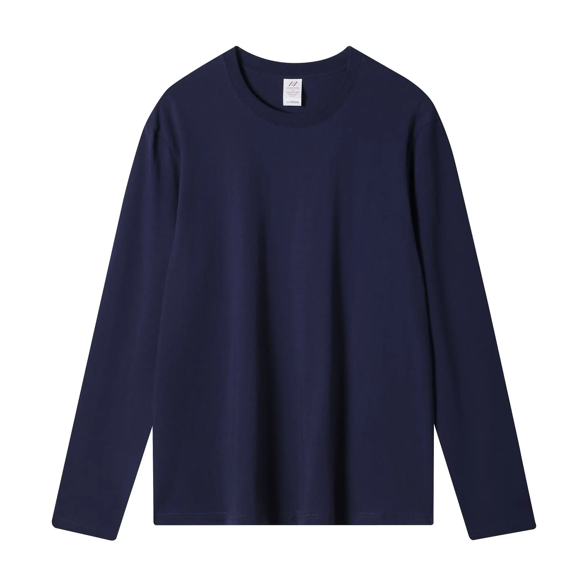 Men Women Cotton Loose Crewneck T-Shirt Solid Beige - Image 11