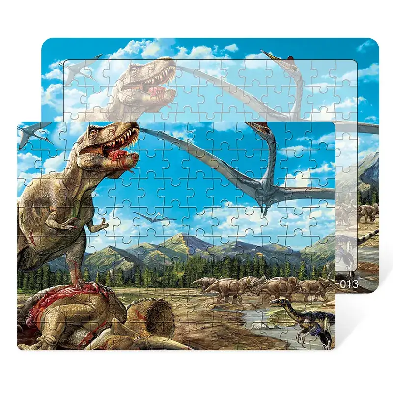 Dinosaur Paper Plate Puzzle 104 Pieces for Boys Girls 6-9 Years
