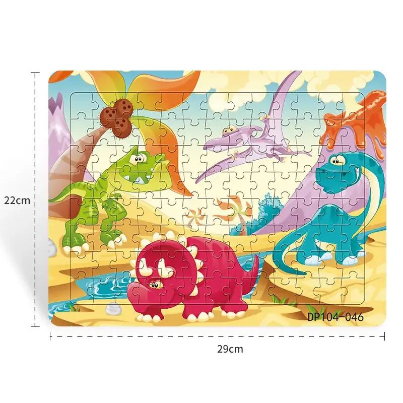 Dinosaur Paper Plate Puzzle 104 Pieces for Boys Girls 6-9 Years
