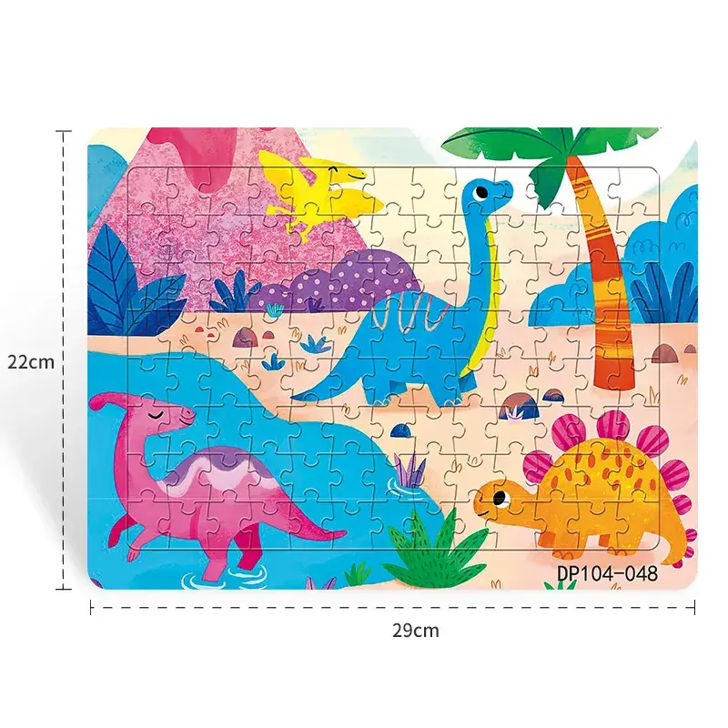 Dinosaur Paper Plate Puzzle 104 Pieces for Boys Girls 6-9 Years