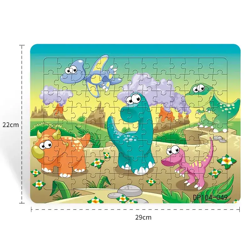Dinosaur Paper Plate Puzzle 104 Pieces for Boys Girls 6-9 Years