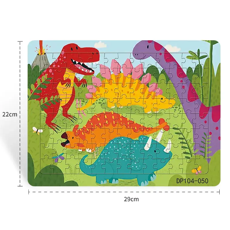 Dinosaur Paper Plate Puzzle 104 Pieces for Boys Girls 6-9 Years
