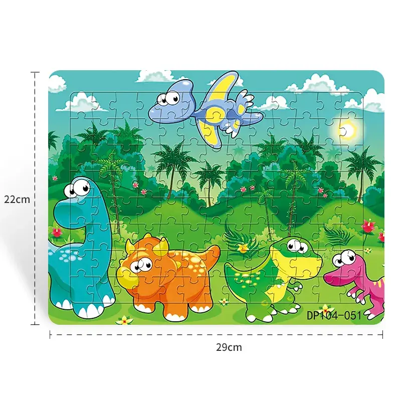 Dinosaur Paper Plate Puzzle 104 Pieces for Boys Girls 6-9 Years