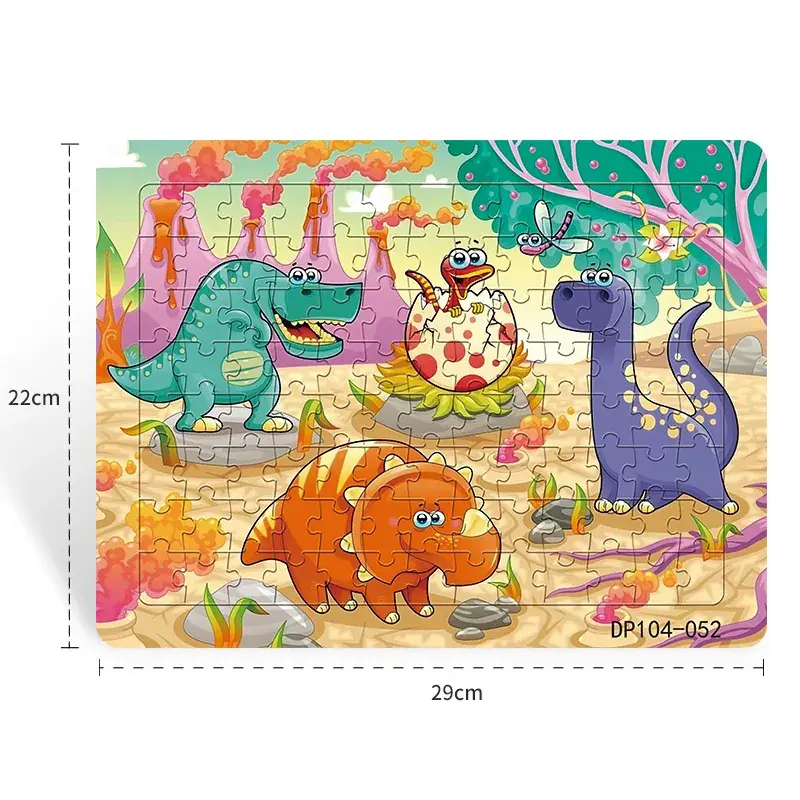 Dinosaur Paper Plate Puzzle 104 Pieces for Boys Girls 6-9 Years
