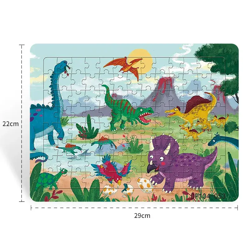 Dinosaur Paper Plate Puzzle 104 Pieces for Boys Girls 6-9 Years