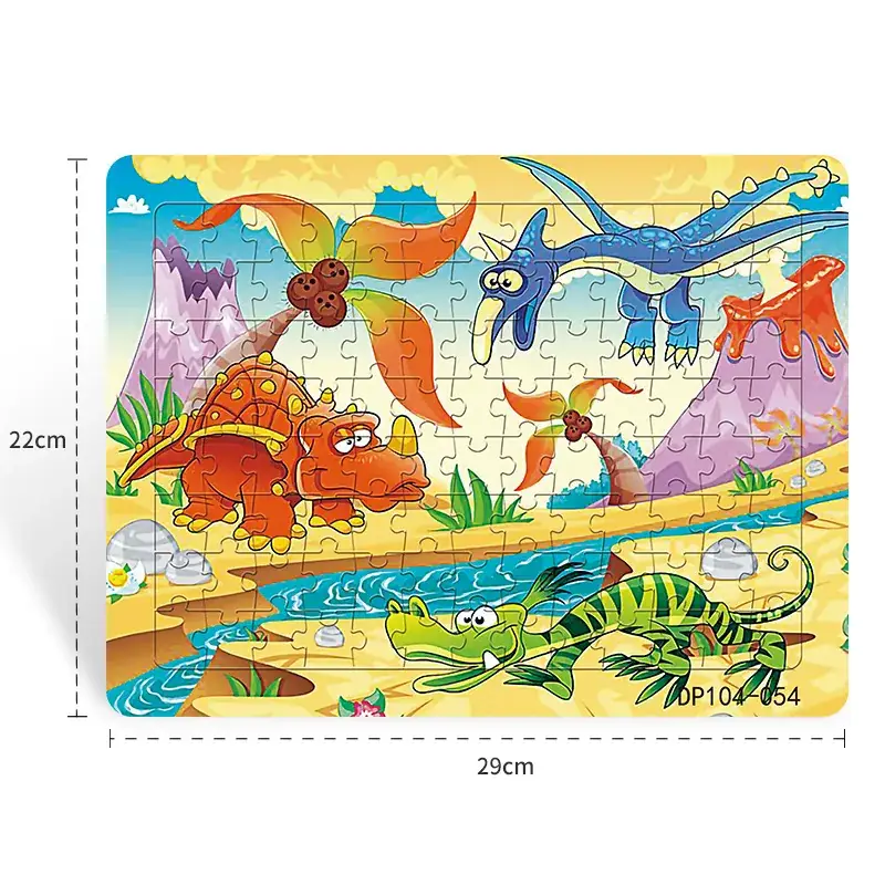 Dinosaur Paper Plate Puzzle 104 Pieces for Boys Girls 6-9 Years