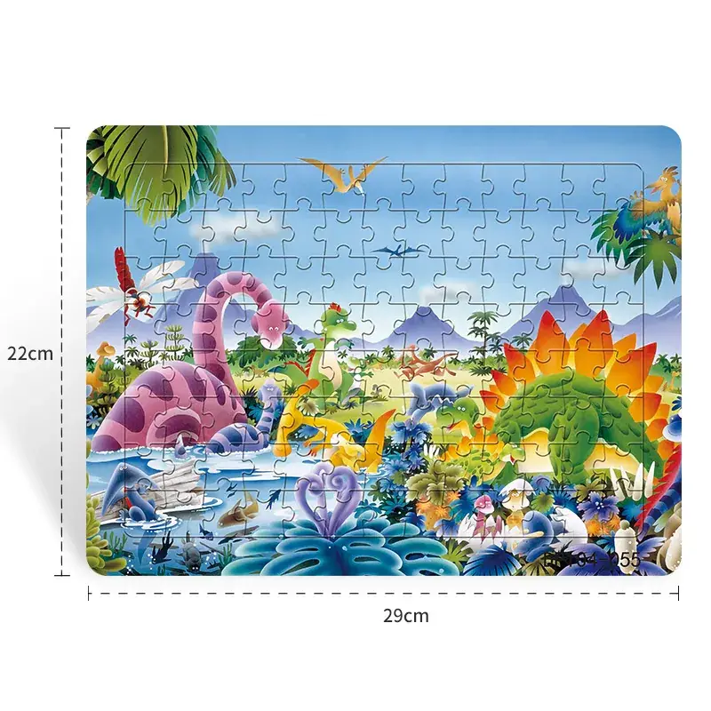 Dinosaur Paper Plate Puzzle 104 Pieces for Boys Girls 6-9 Years