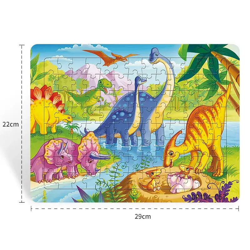 Dinosaur Paper Plate Puzzle 104 Pieces for Boys Girls 6-9 Years