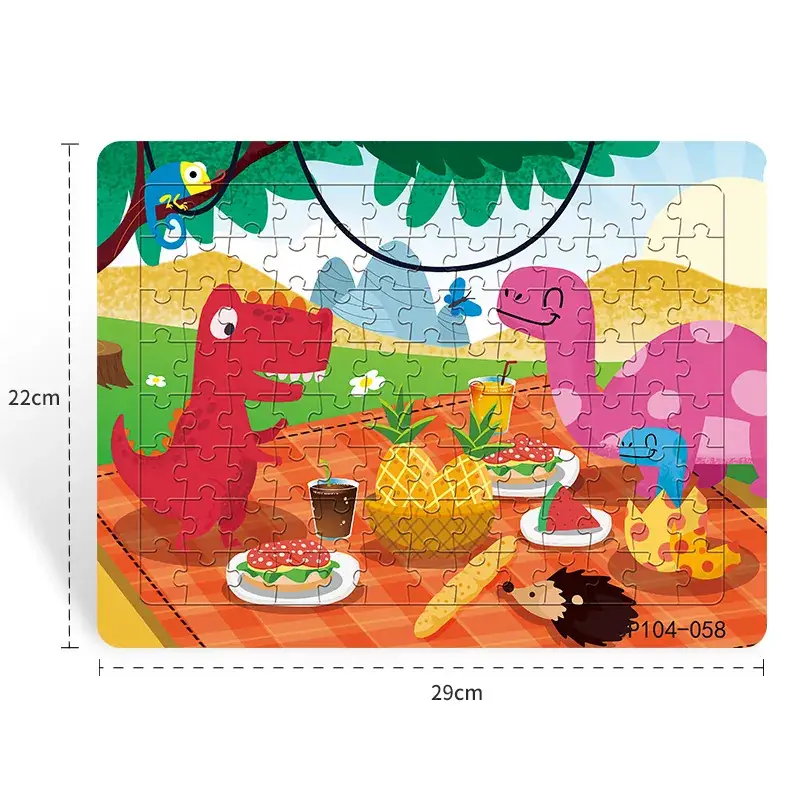 Dinosaur Paper Plate Puzzle 104 Pieces for Boys Girls 6-9 Years
