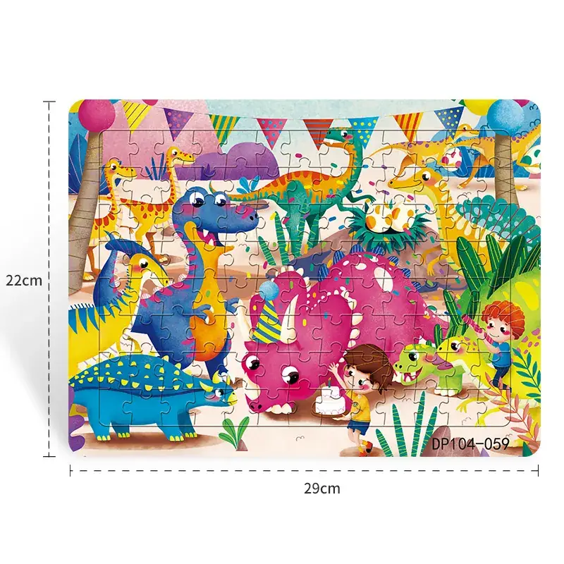 Dinosaur Paper Plate Puzzle 104 Pieces for Boys Girls 6-9 Years