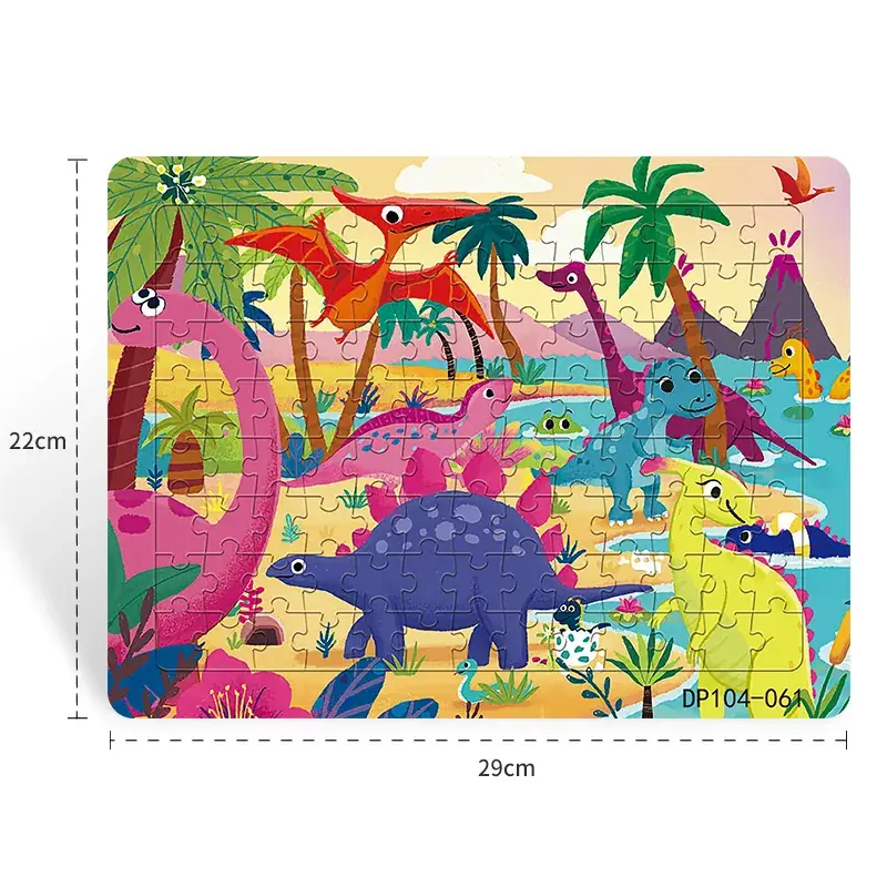 Dinosaur Paper Plate Puzzle 104 Pieces for Boys Girls 6-9 Years