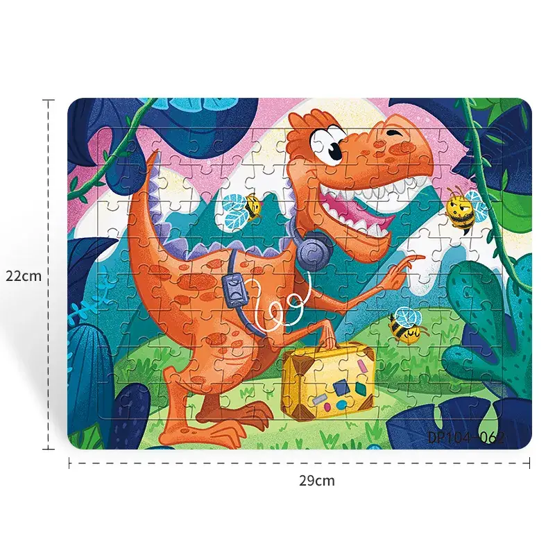Dinosaur Paper Plate Puzzle 104 Pieces for Boys Girls 6-9 Years