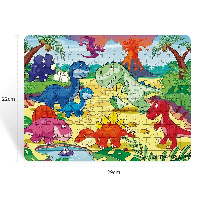 Dinosaur Paper Plate Puzzle 104 Pieces for Boys Girls 6-9 Years