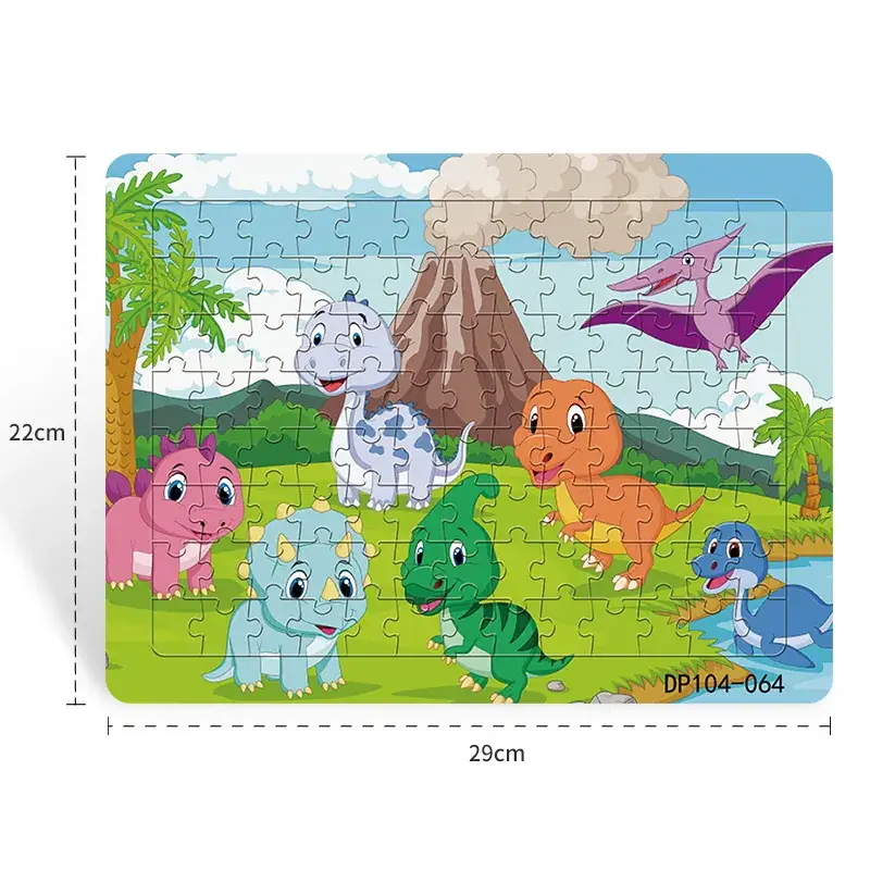 Dinosaur Paper Plate Puzzle 104 Pieces for Boys Girls 6-9 Years