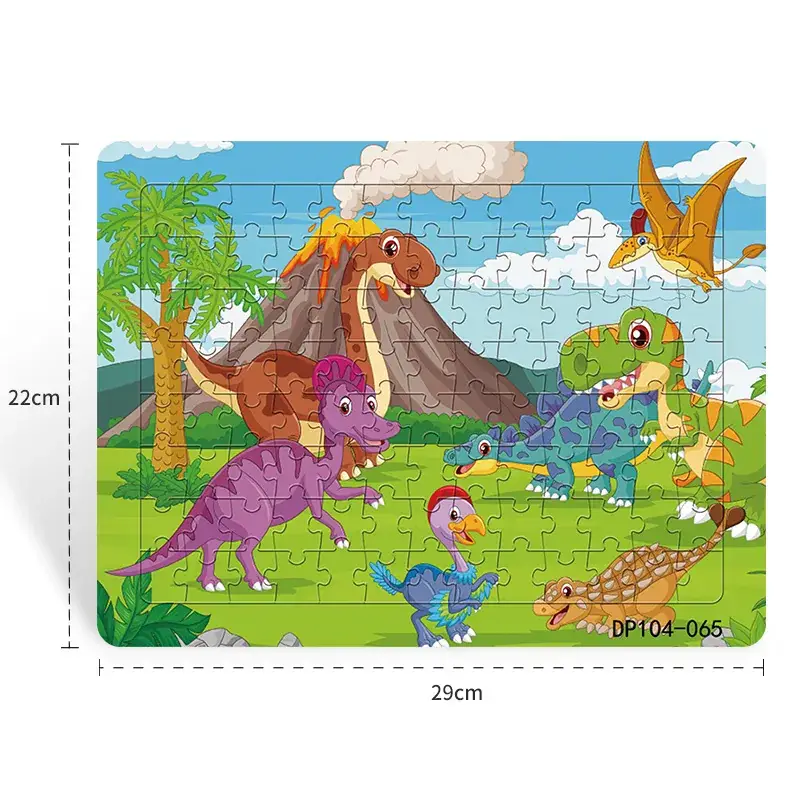 Dinosaur Paper Plate Puzzle 104 Pieces for Boys Girls 6-9 Years