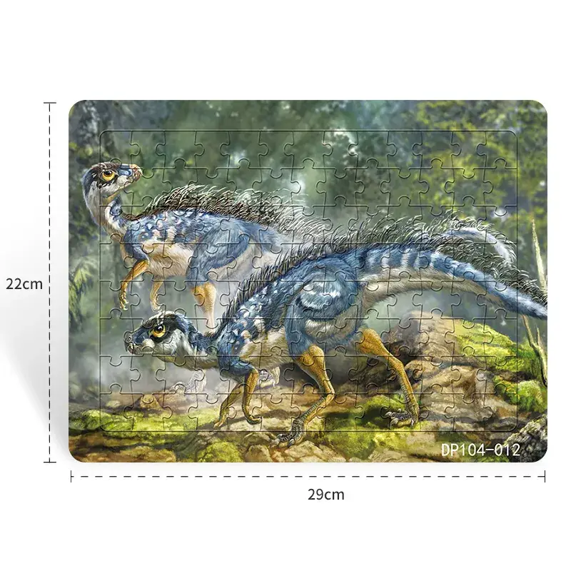 Dinosaur Paper Plate Puzzle 104 Pieces for Boys Girls 6-9 Years
