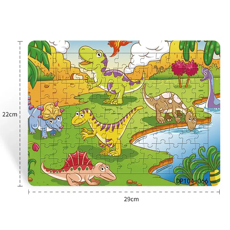 Dinosaur Paper Plate Puzzle 104 Pieces for Boys Girls 6-9 Years